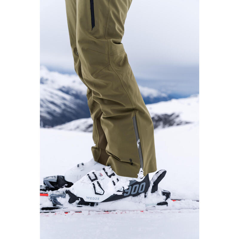 Pantalon de ski très respirant et imperméable homme, 900 kaki