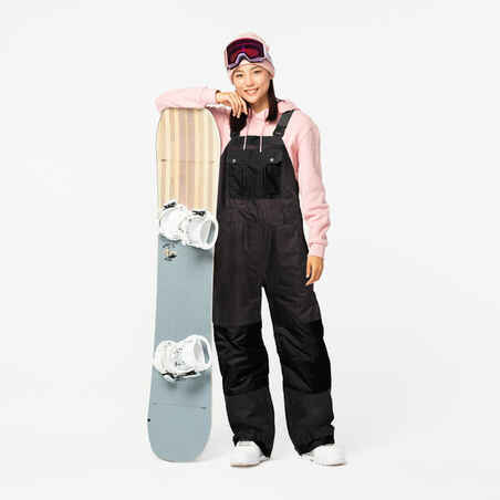 Αδιάβροχη σαλοπέτα snowboard σε φαρδιά γραμμή για ενήλικες SNB 500 - Μαύρο