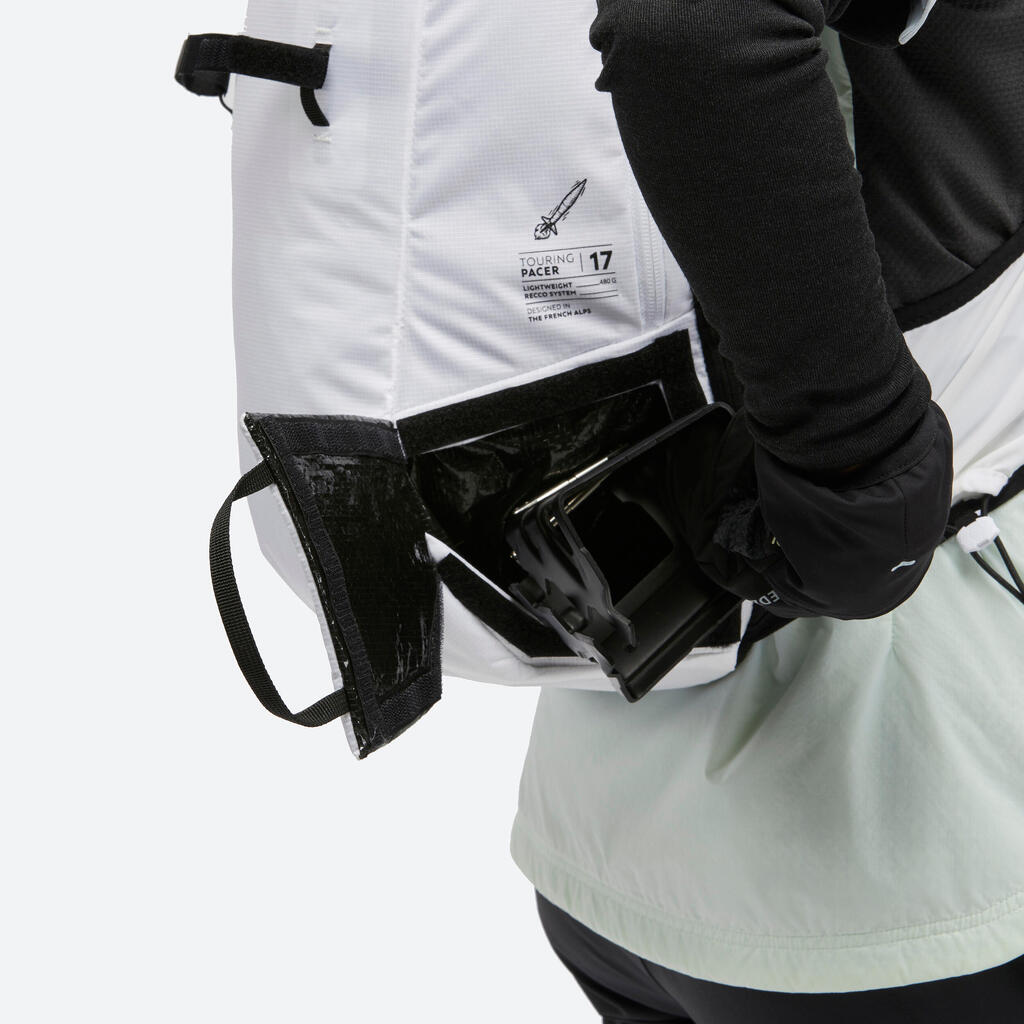 Ski Touring Backpack 17 L - PACER  White and Black