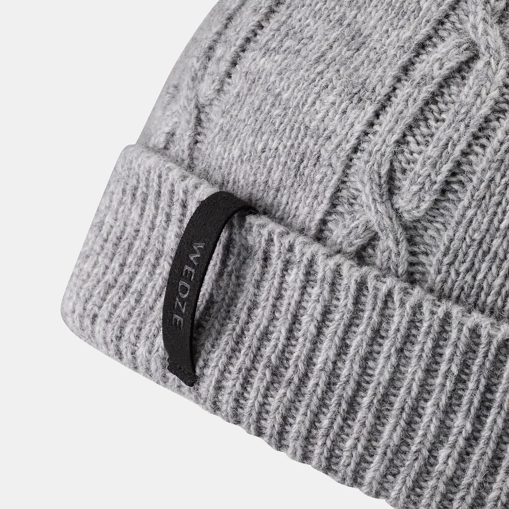 KIDS’ CABLE-KNIT SKI HAT GREY