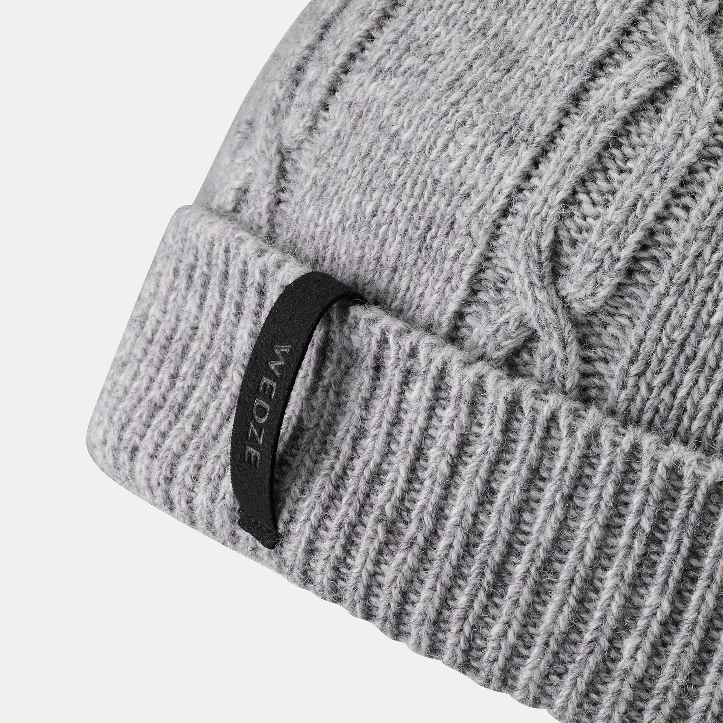 KIDS’ CABLE-KNIT SKI HAT GREY 8/15