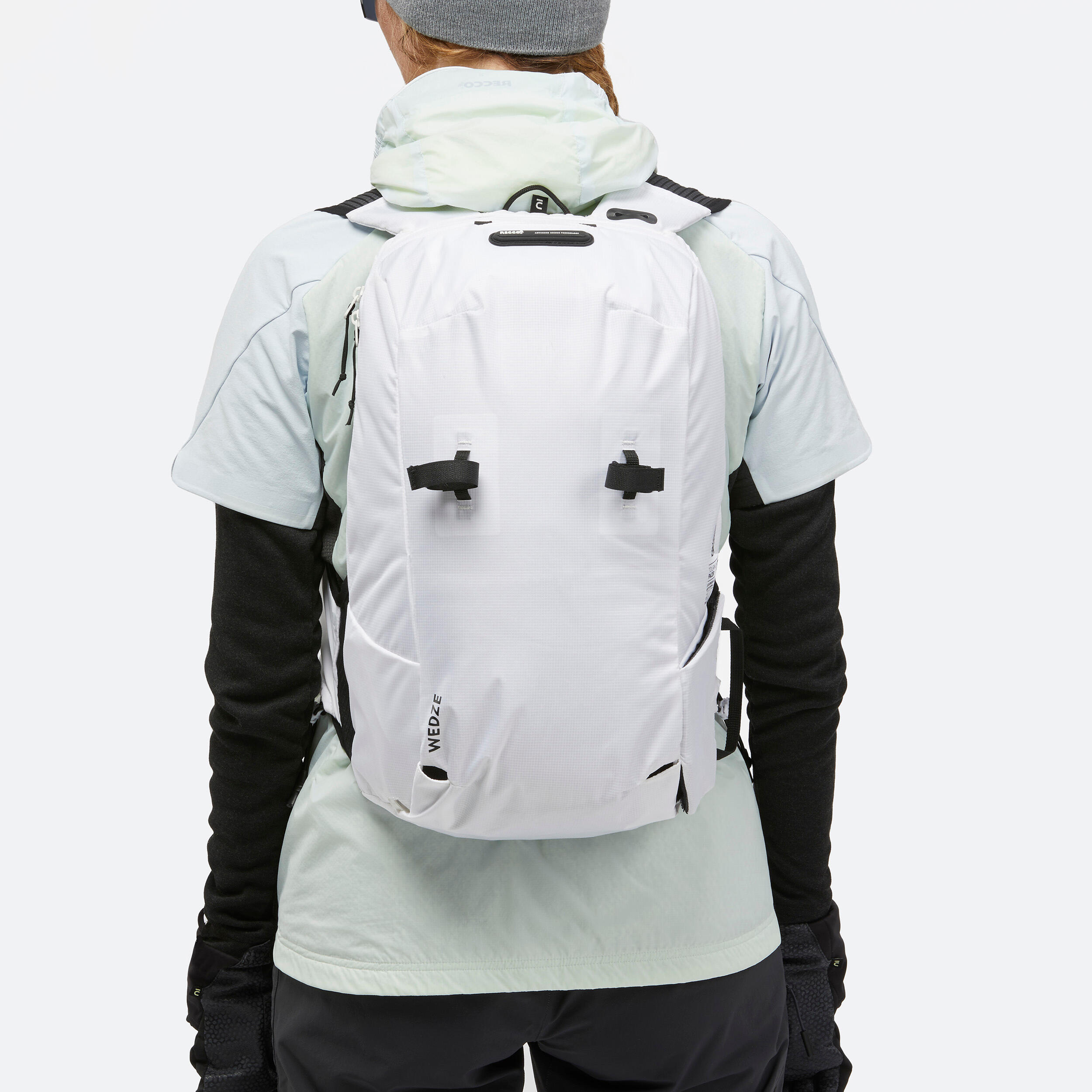 Ski Touring Backpack 17 L - PACER  White and Black 8/18