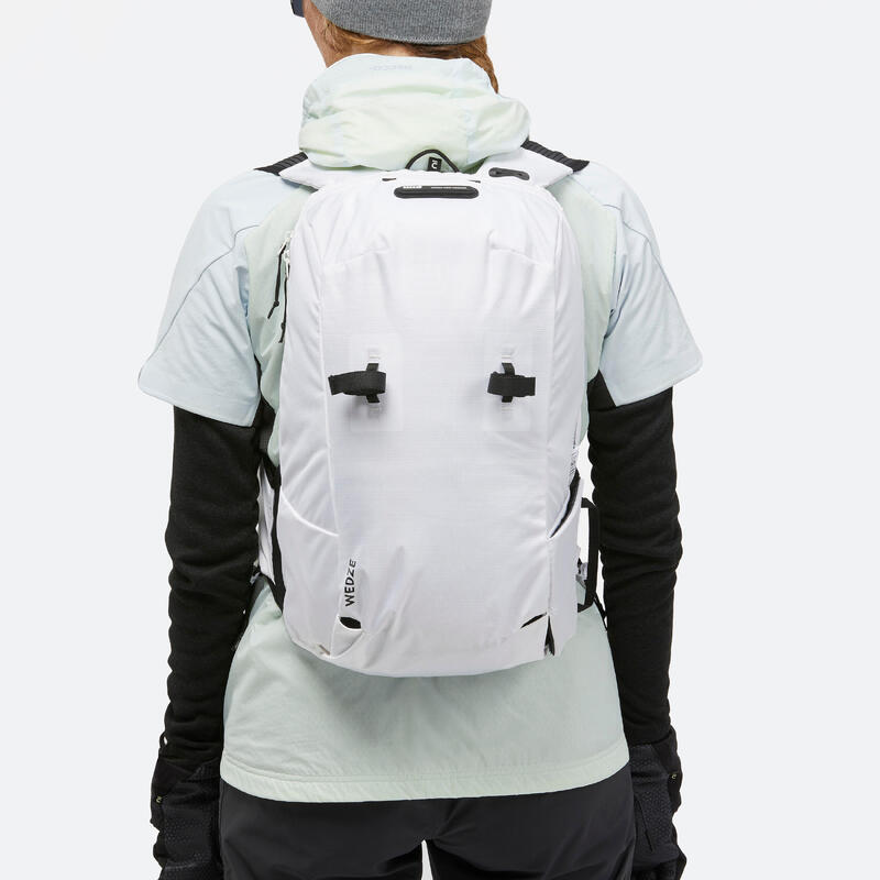 Mochila de Ski de Caminhada 17L - PACER branco e preto