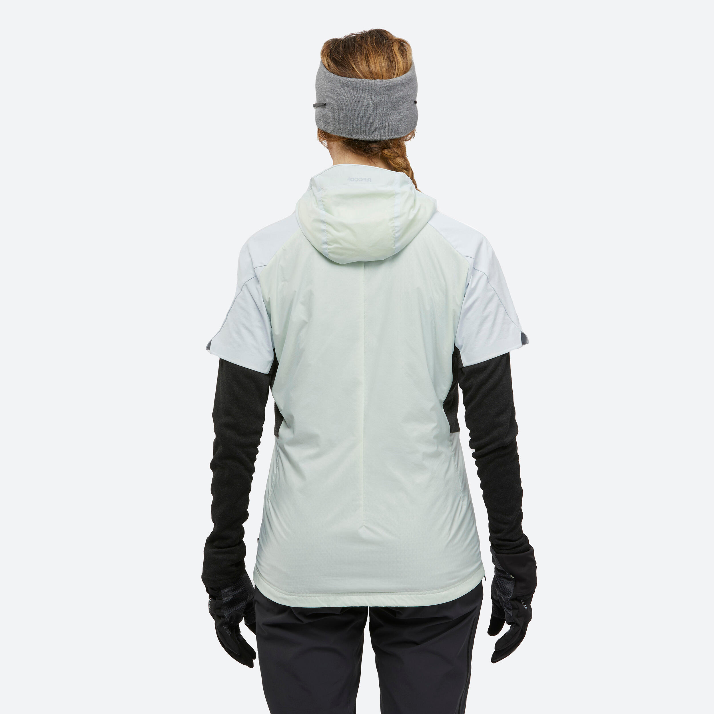 WOMEN'S PACER SHORT-SLEEVE SKI TOURING VEST - GLACIER BLUE AND YELLOW