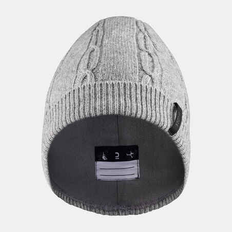 KIDS’ CABLE-KNIT SKI HAT GREY