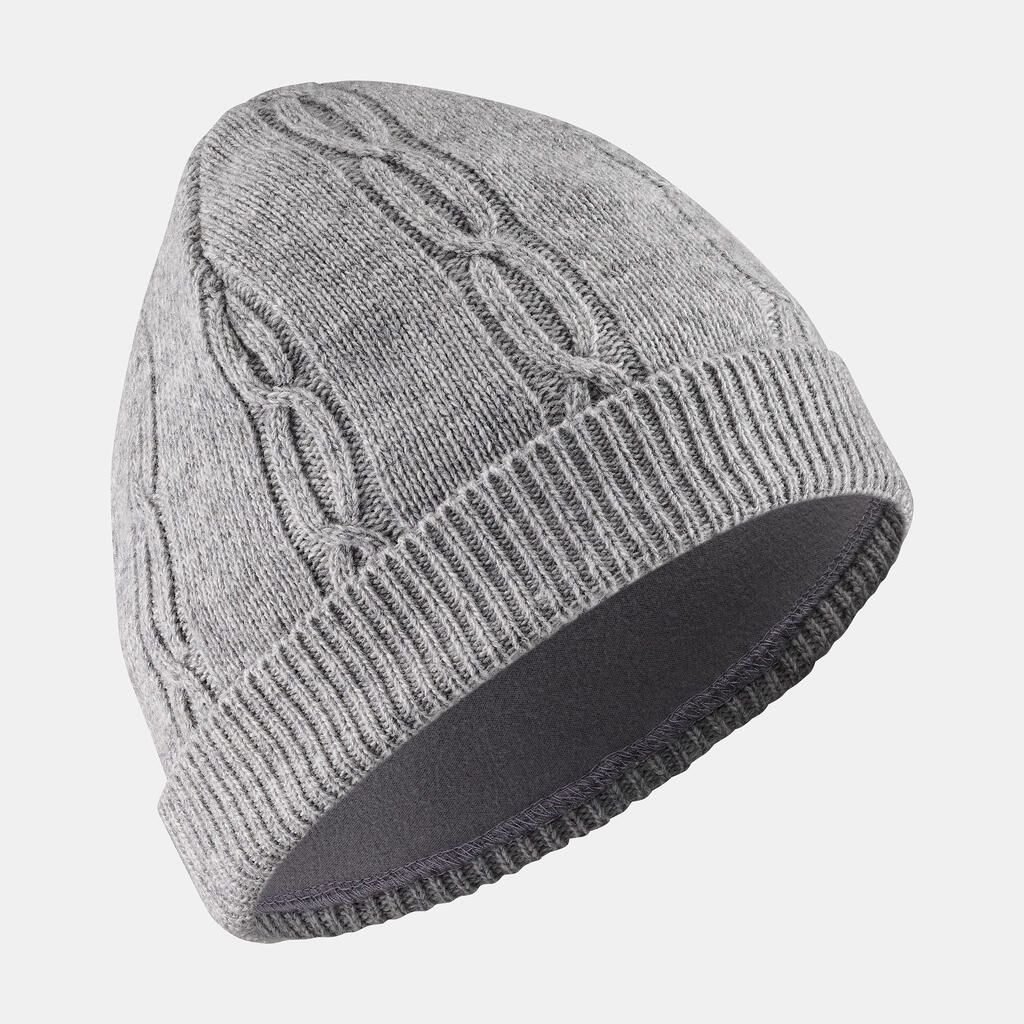 KIDS’ CABLE-KNIT SKI HAT GREY