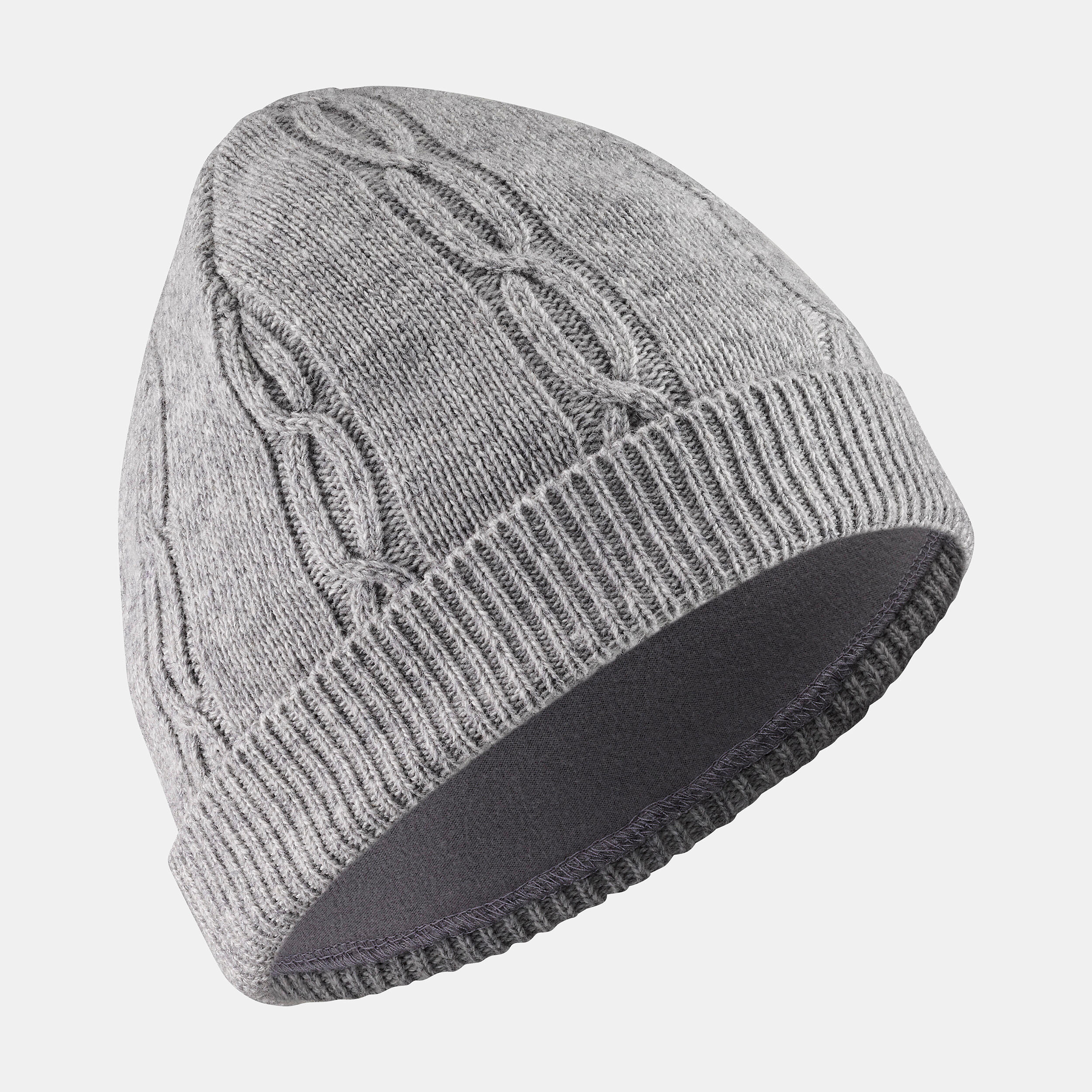 Kids' Cable-Knit Ski Beanie - Grey