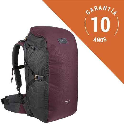 
      Morral de 40 litros 	para trekking de viaje	equipaje de mano		Forclaz vinotinto
  