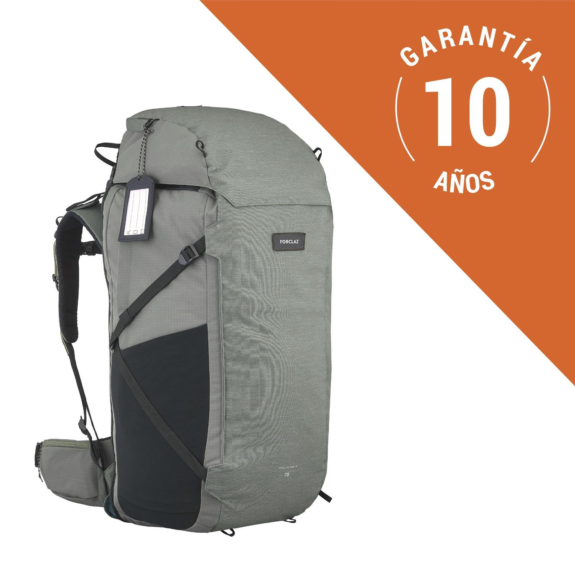 Men's Travel 900 70+6L suitcase-style travel backpack - Green