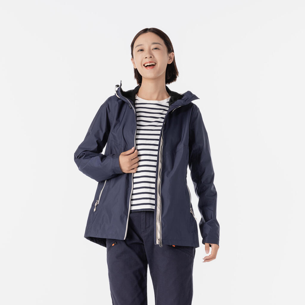 Segeljacke Regenjacke Damen wasserdicht - Sailing 100 ocker