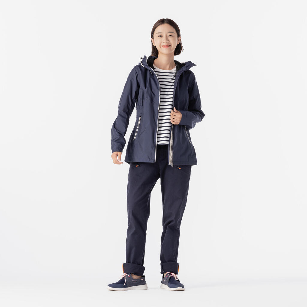 Segeljacke Regenjacke Damen wasserdicht - Sailing 100 ocker