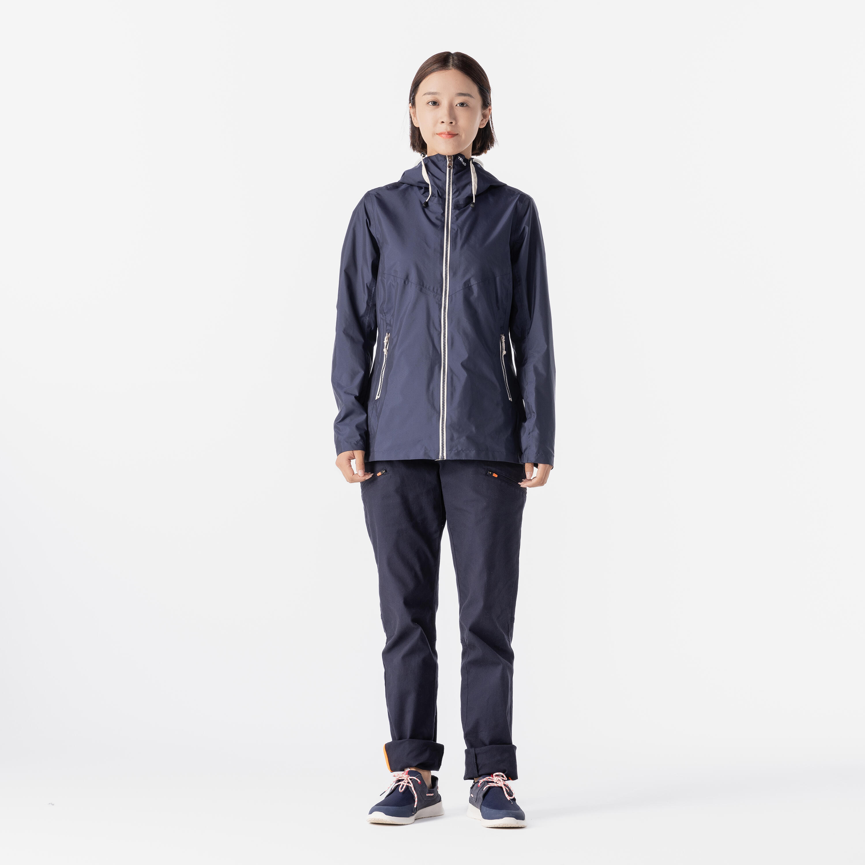Gebraucht - Regenjacke Segeln Damen wasserdicht winddicht 100 marineblau 36/52