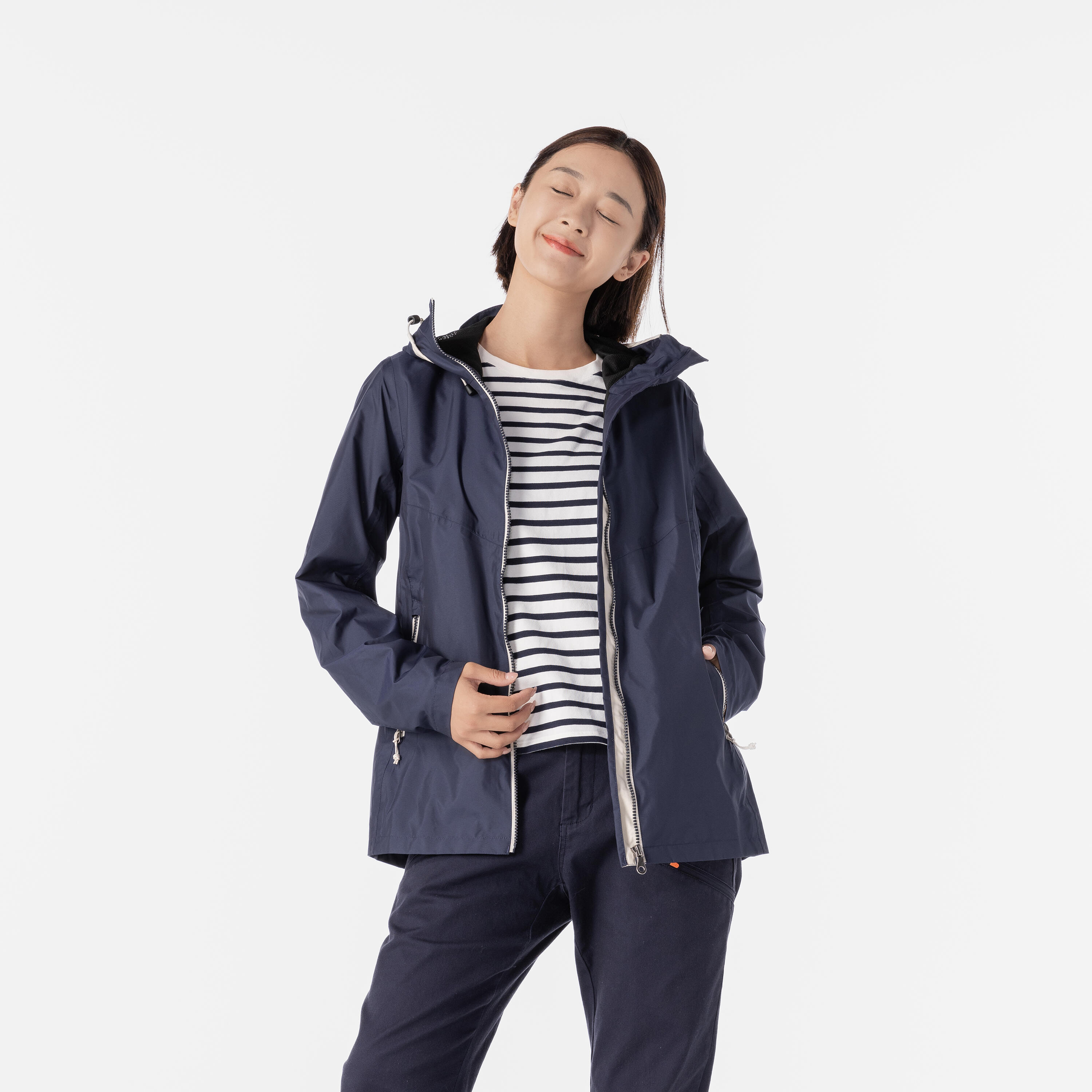 Gebraucht - Regenjacke Segeln Damen wasserdicht winddicht 100 marineblau 43/52