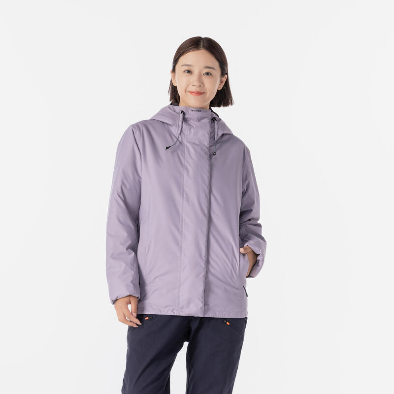 Women's waterproof sailing and rain jacket SAILING 100 purple