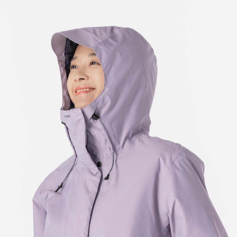 Women's waterproof sailing and rain jacket SAILING 100 purple