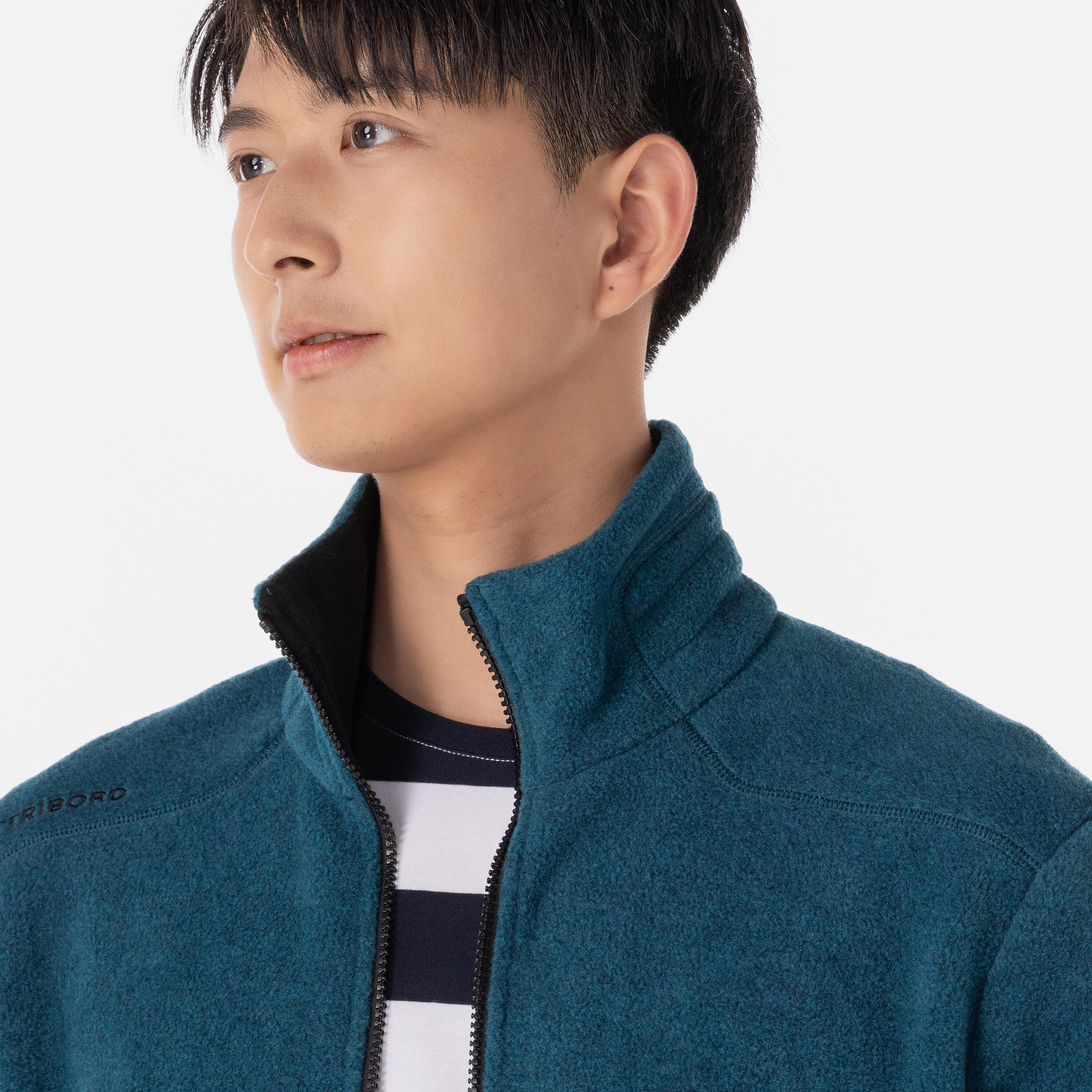 Chaqueta polar Hombre perlante azul 3/8