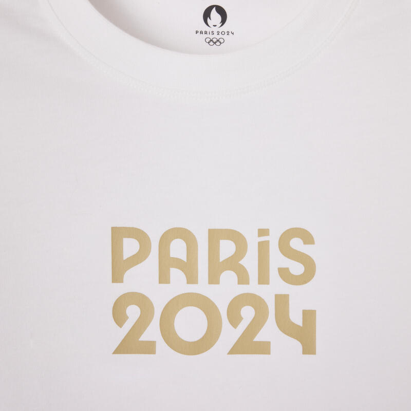 T-shirt manches courtes Paris 2024 Celebrate essentiel adulte blanc