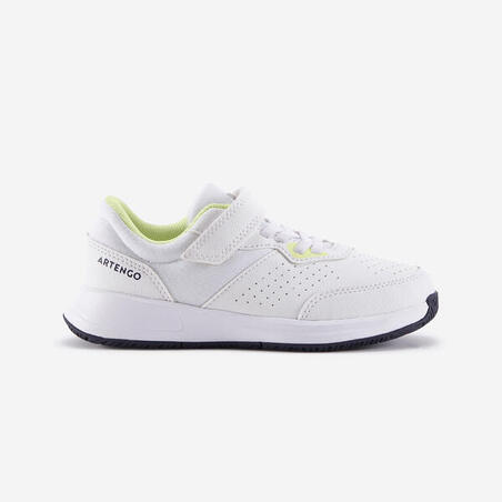 Chaussures de tennis à scratchs Enfant - Essentiel KD blanc jaune