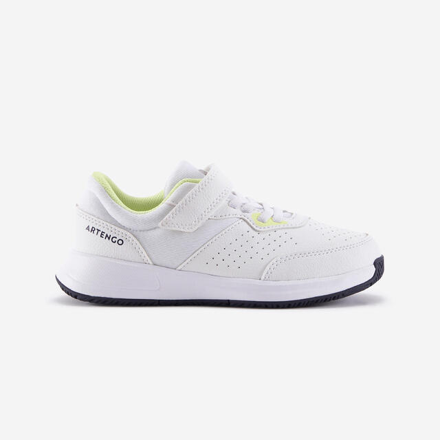 Tennisschoenen voor kinderen Essentiel klittenband wit/geel