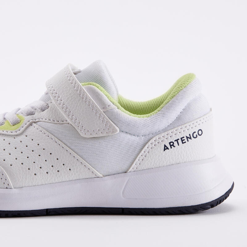 Tennisschoenen voor kinderen Essential klittenband wit/geel