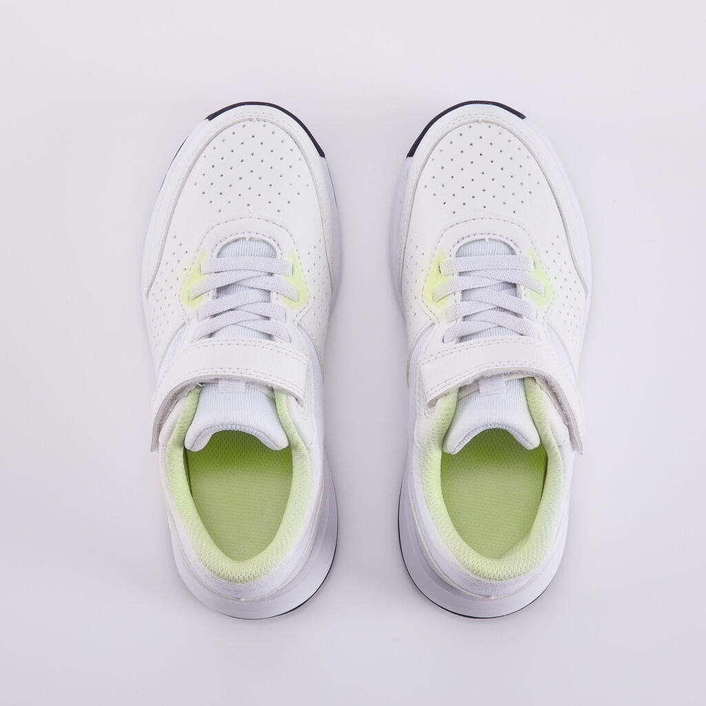 Calzado de tennis con tira de velcro blanco y amarillo para niños Essential KD