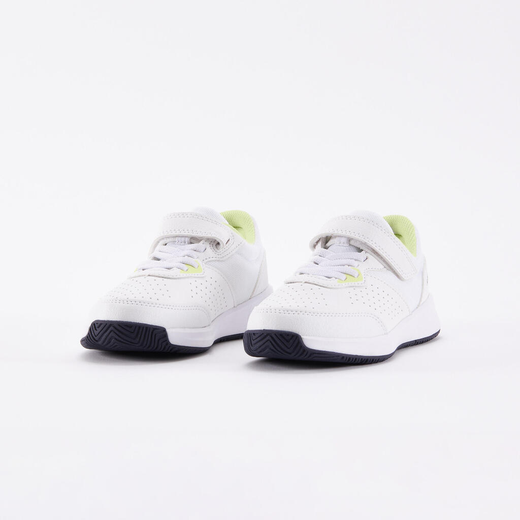 Detská tenisová obuv na suchý zips Essentiel KD bielo-žltá