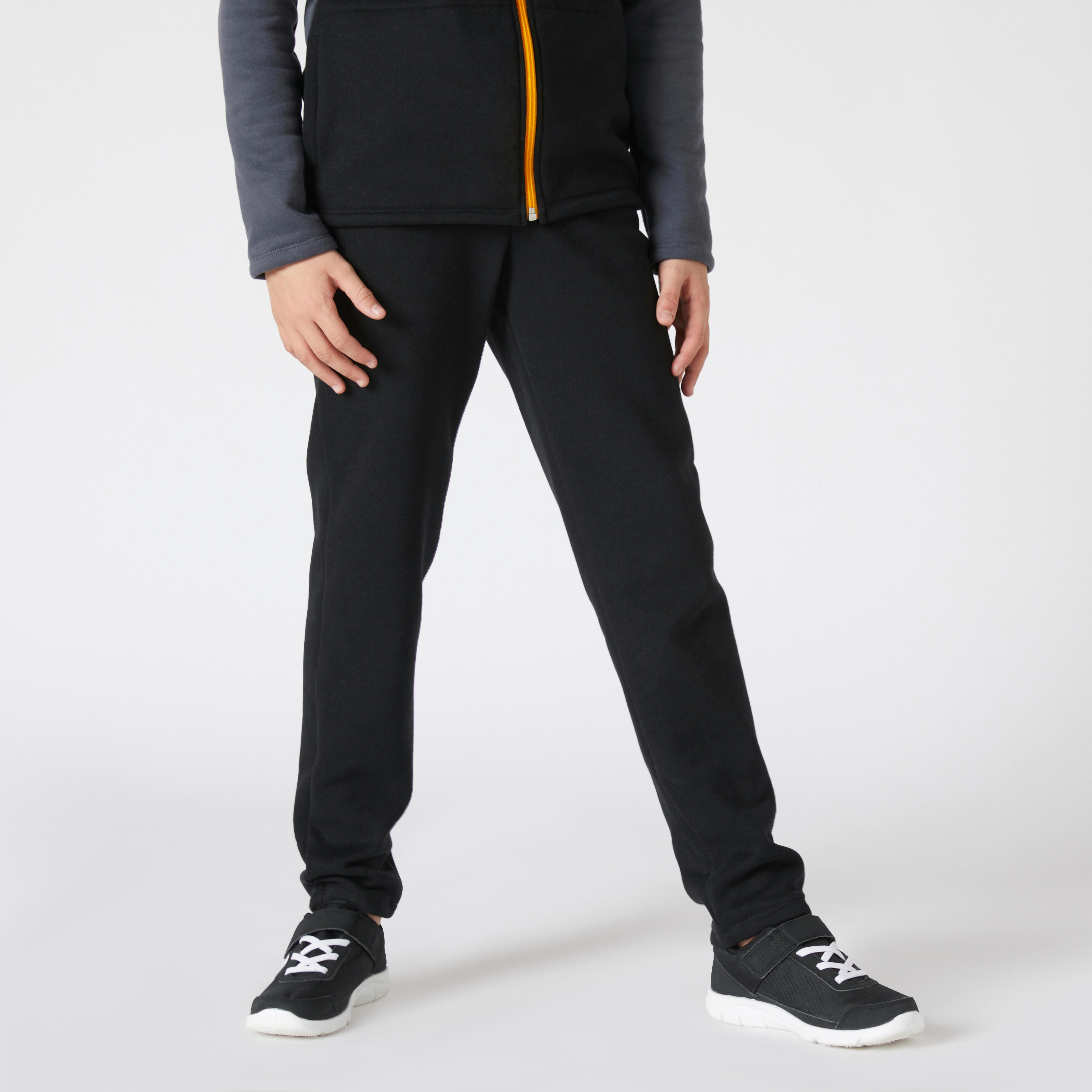 Kids’ Zip-Up Tracksuit - Black - DOMYOS