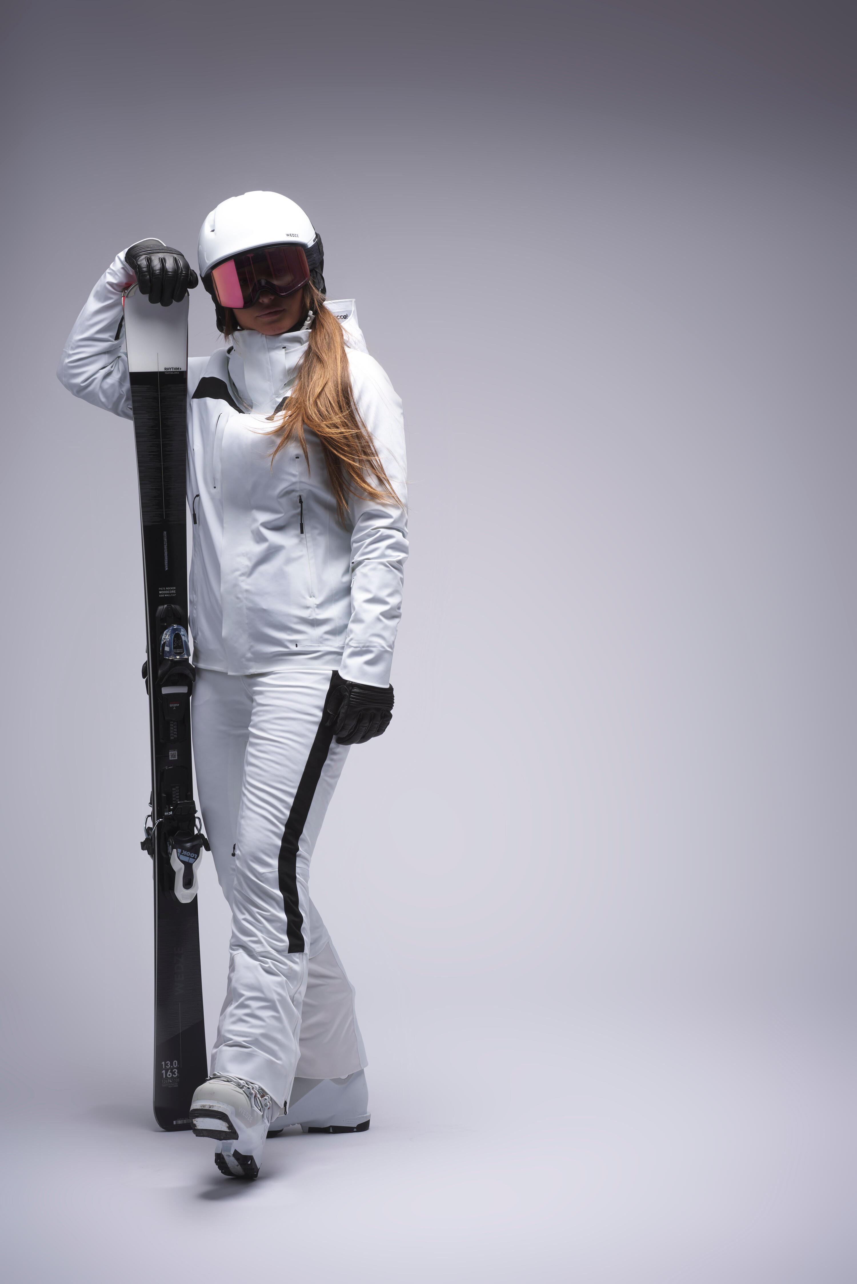 Pantaloni sci donna 900 bianchi 16/16