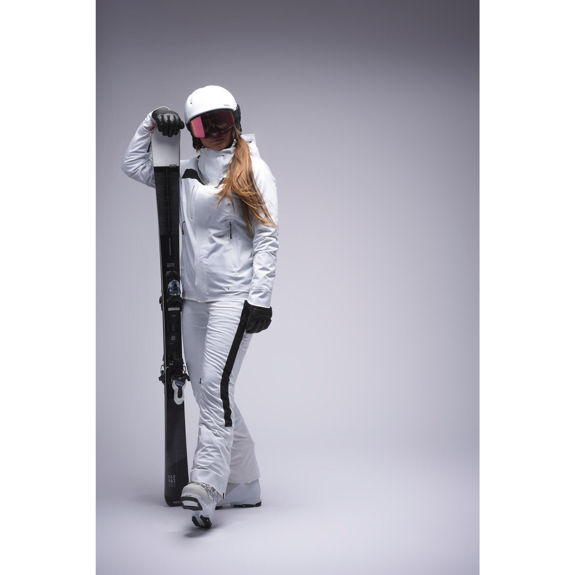 Women's breathable ski pants for freedom of movement, 900 white