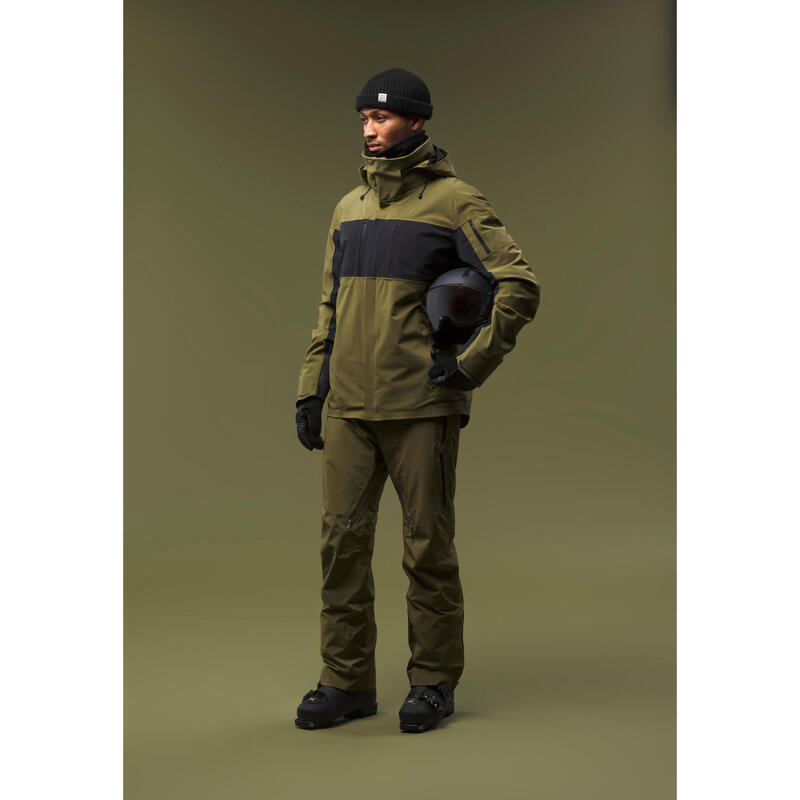 Pantalon de ski très respirant et imperméable homme, 900 kaki