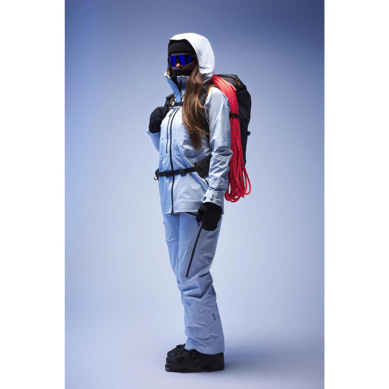 Pantalon tip salopetă schi foarte impermeabil FR900 Albastru deschis Damă
