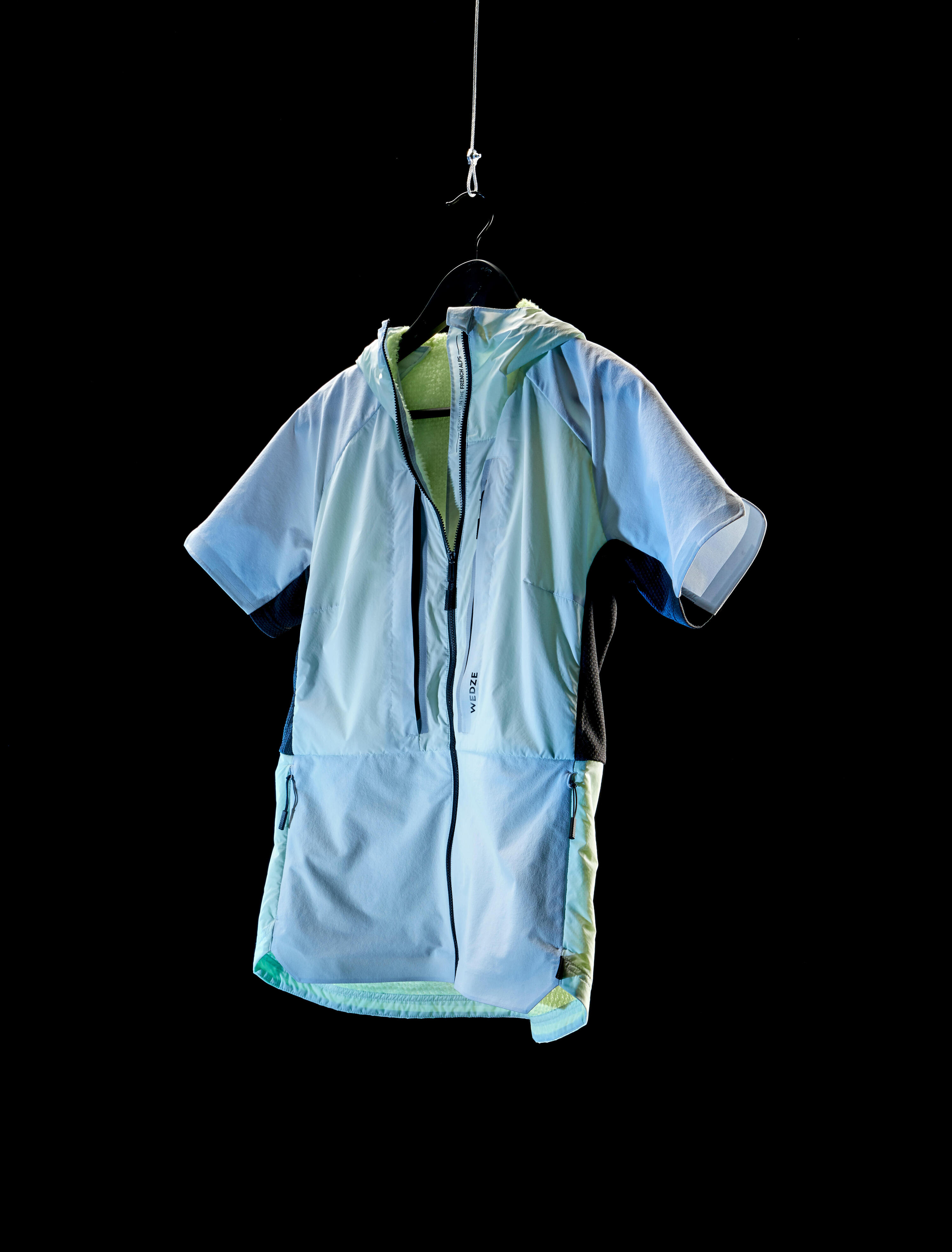 WOMEN'S X-COUNTRY SKIING PACER SHORT-SLEEVED GILET- ICY BLUE AND YELLOW 2/13