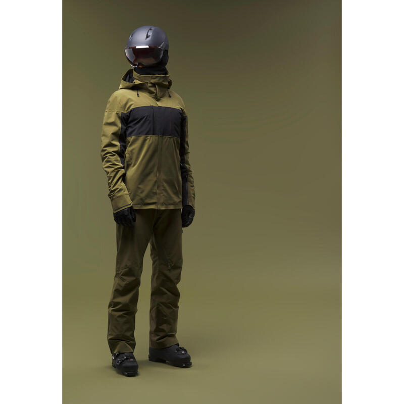 Veste de ski et snowboard très respirante et imperméable homme, JKT 900 kaki