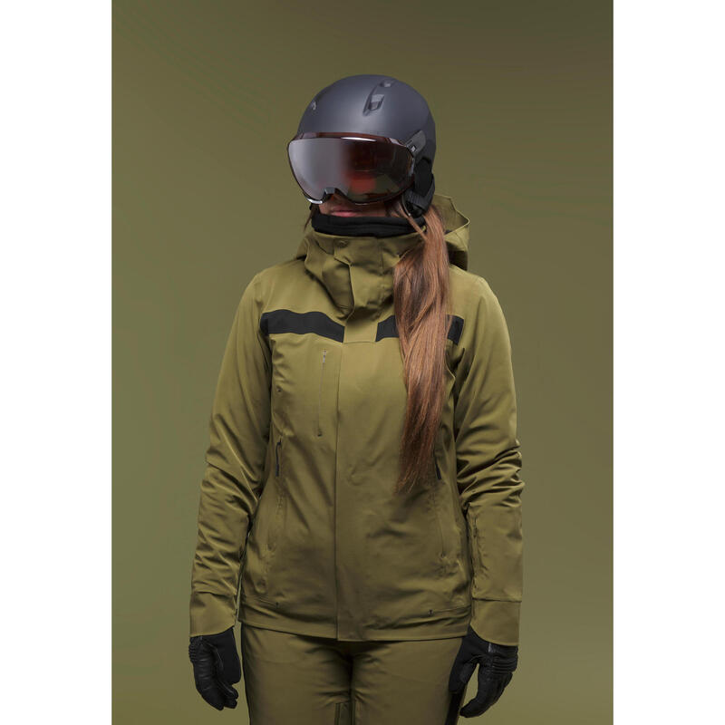 Veste de ski ventilée qui assure la liberté de mouvement femme, 900 kaki