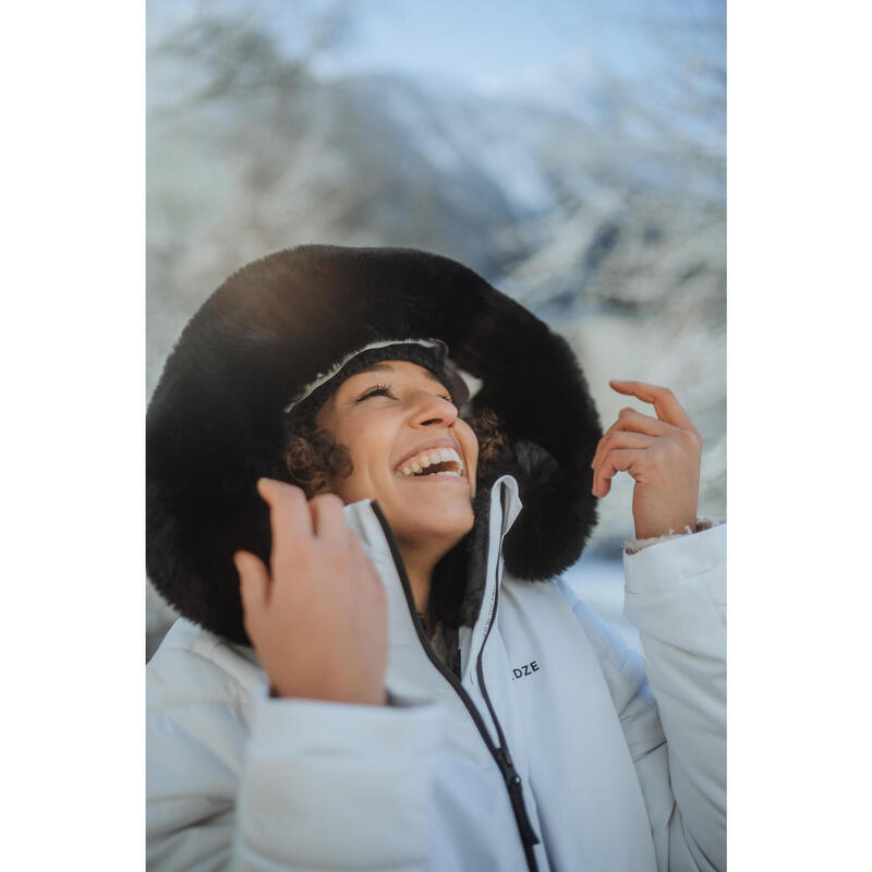 Kadın Kayak/Snowboard Montu - Beyaz - 100 Warm