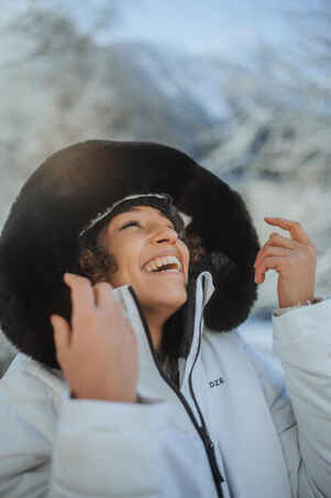 Women’s Mid-Length Warm Ski Jacket 100 - White