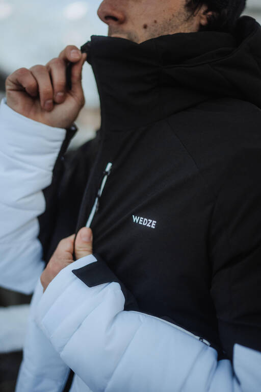 Men’s warm ski and snowboard jacket 100 - white/black