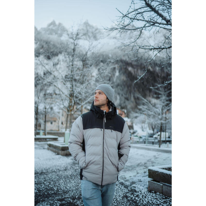 Erkek Şişme Kayak Montu - Gri/Siyah - Warm 500