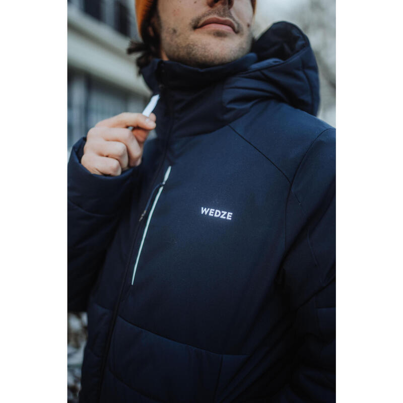 Veste de ski chaude mi-longue homme 100 -bleue marine