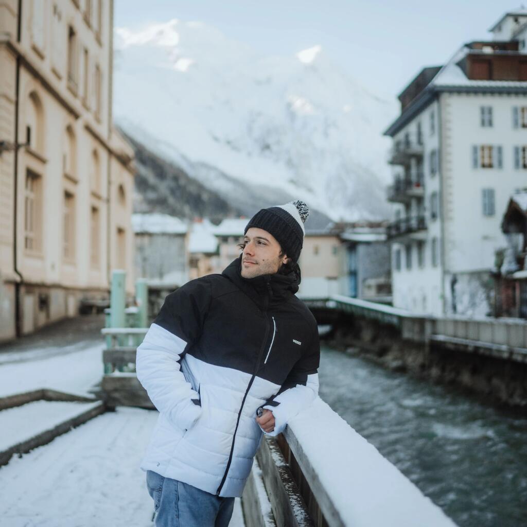 Men’s warm ski and snowboard jacket 100 - white/black