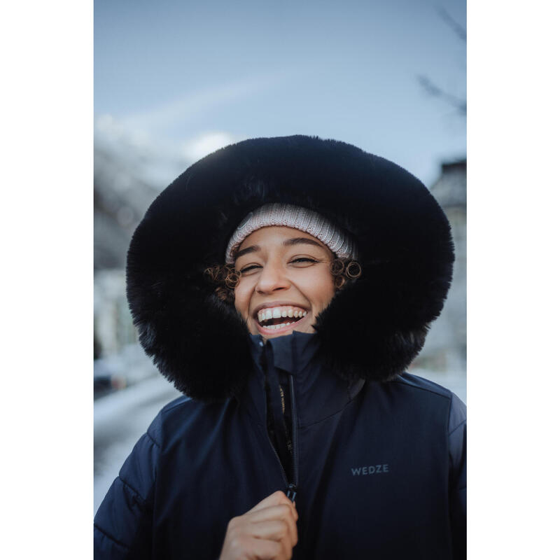 Geacă Schi călduroasă semi-lungă 100 Bleumarin Damă