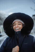 Women’s Mid-Length Warm Ski Jacket 100 - Navy