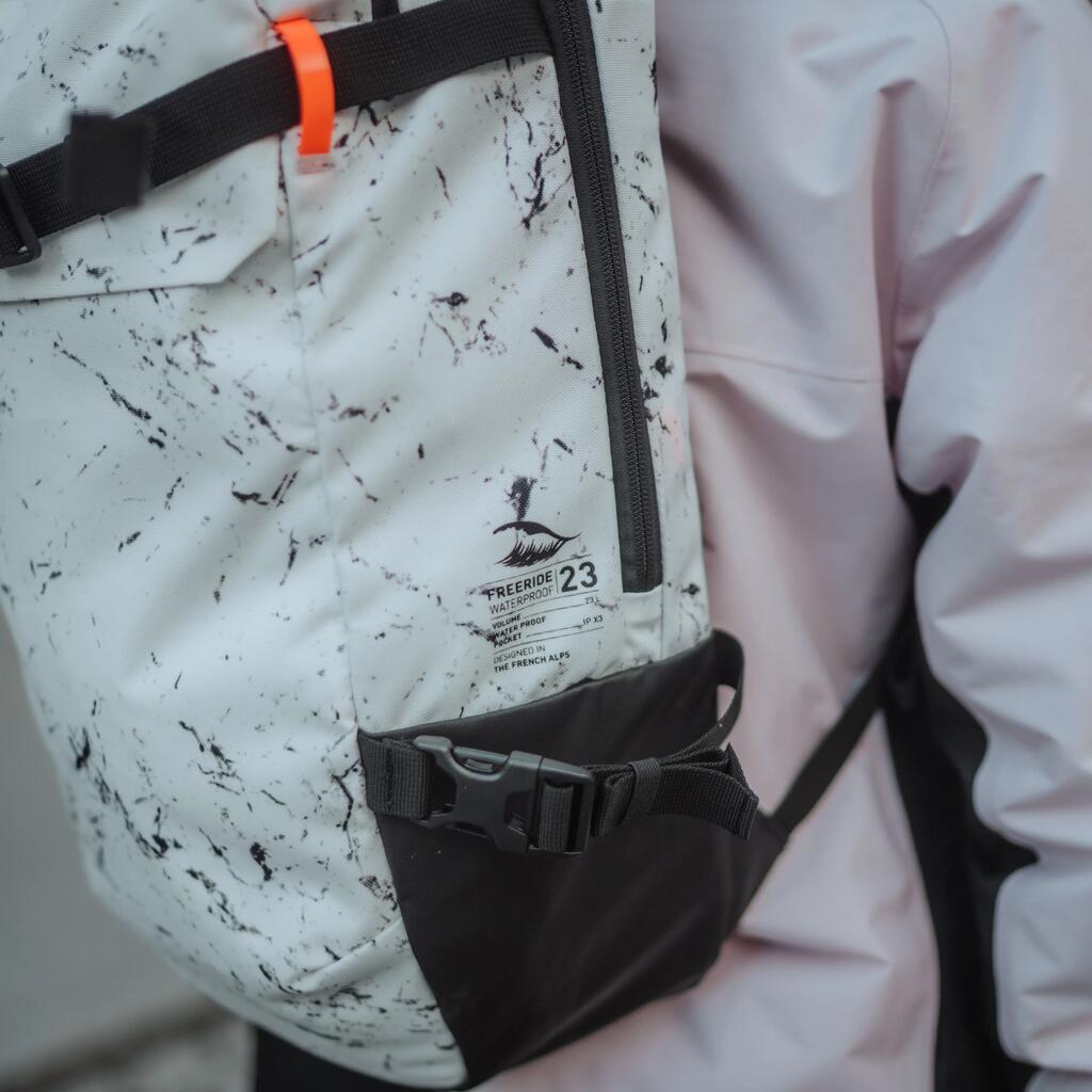 Freeride & Mountain Bike Backpack - FR/AM 100 23 L -  White Black