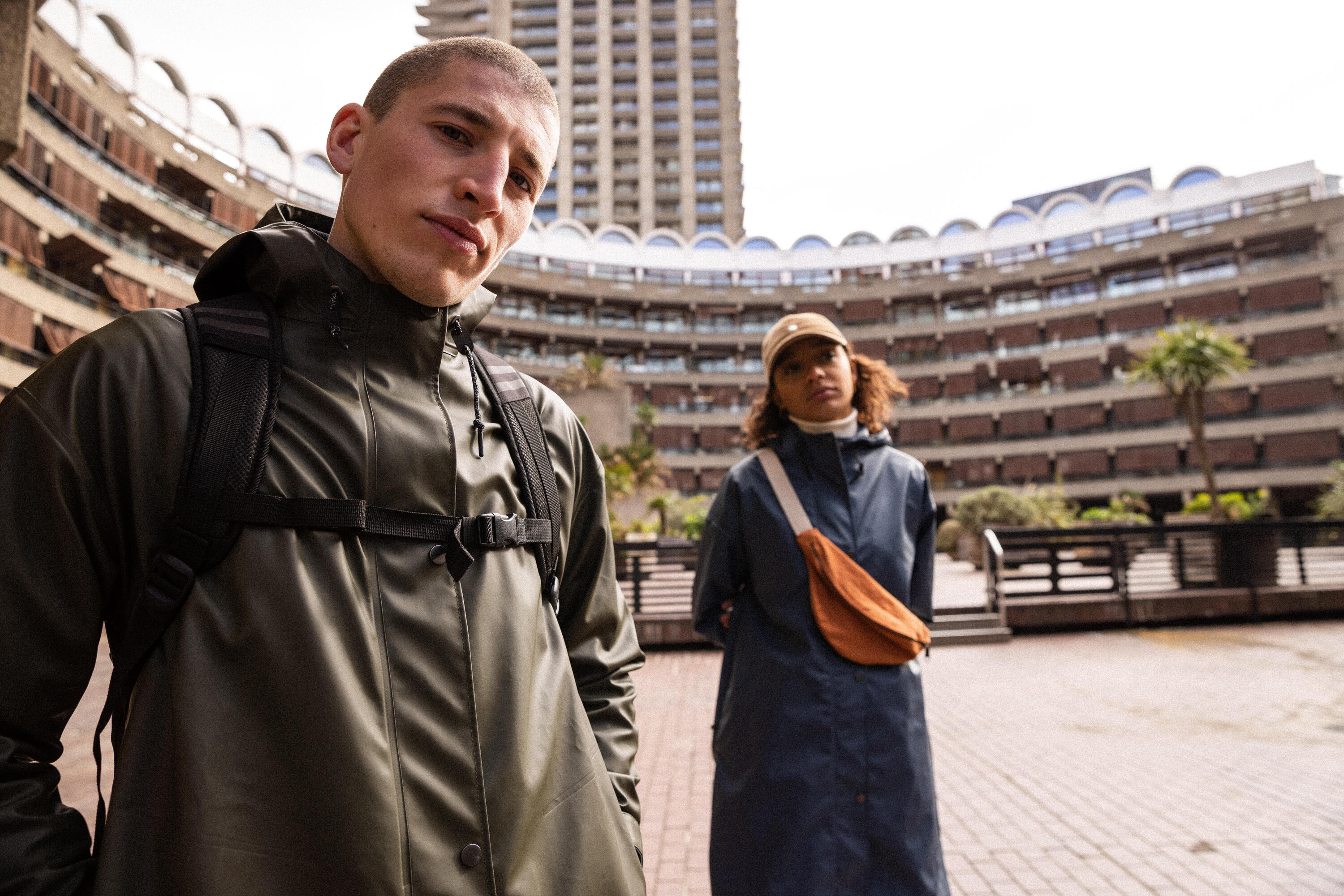 Parka impermeable vélo ville unisexe - kaki 31/40