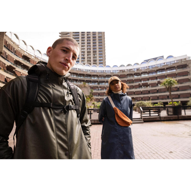 Parka impermeable vélo ville unisexe - kaki