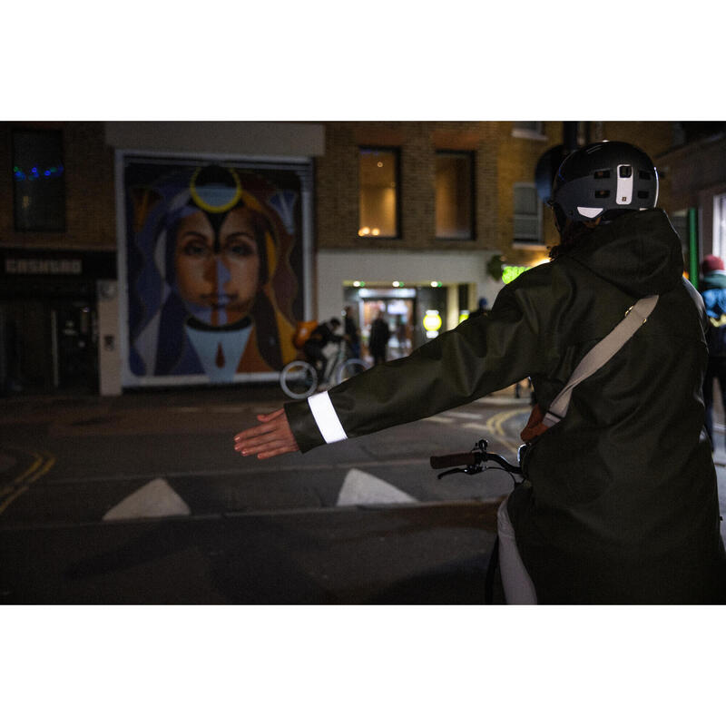 Parka impermeable vélo ville unisexe - kaki