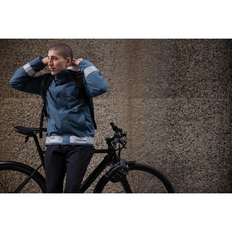 Férfi kerékpáros láthatósági esőkabát - 540-es 