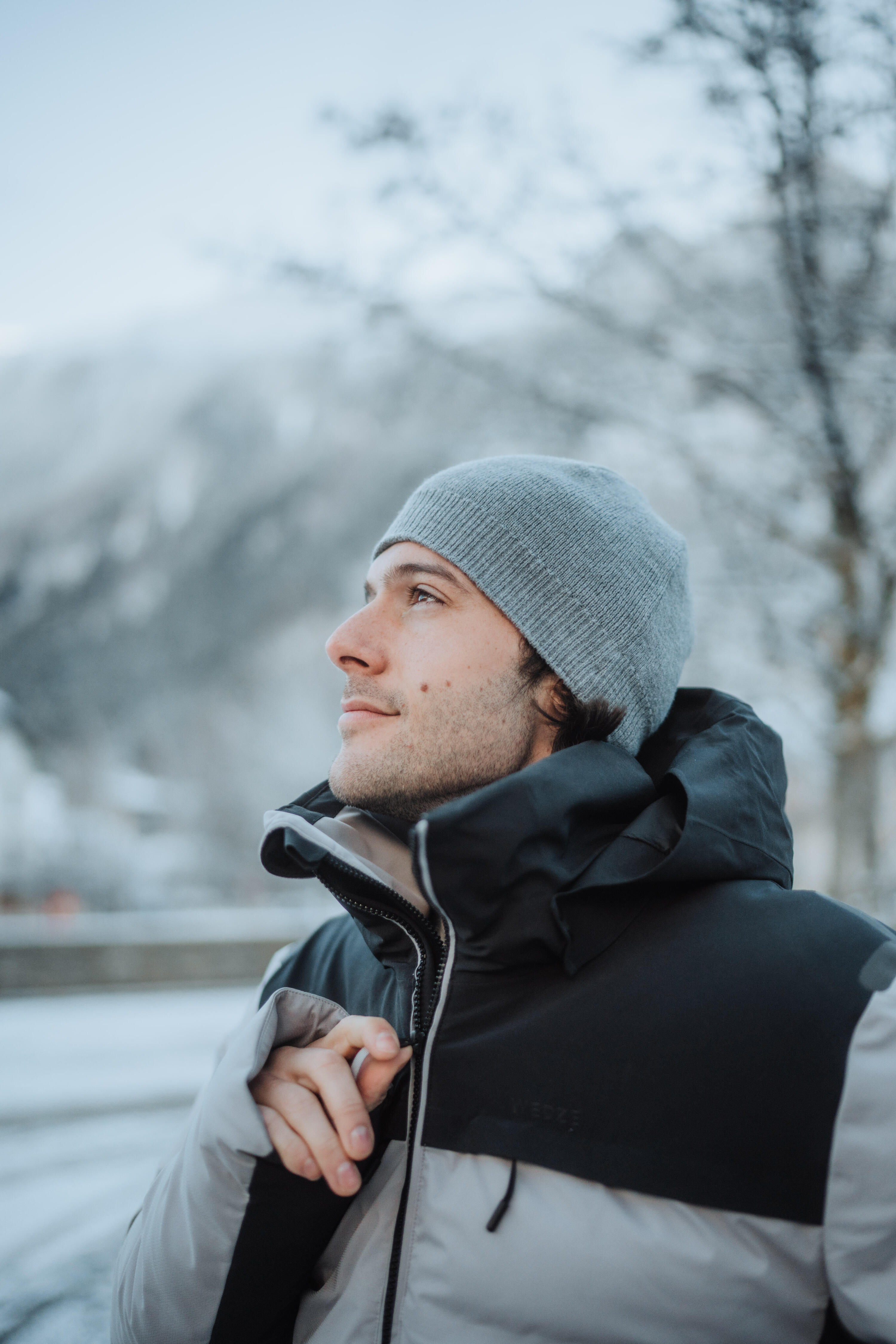 ADULT SKI HAT - SIMPLE - LIGHT GREY 2/9