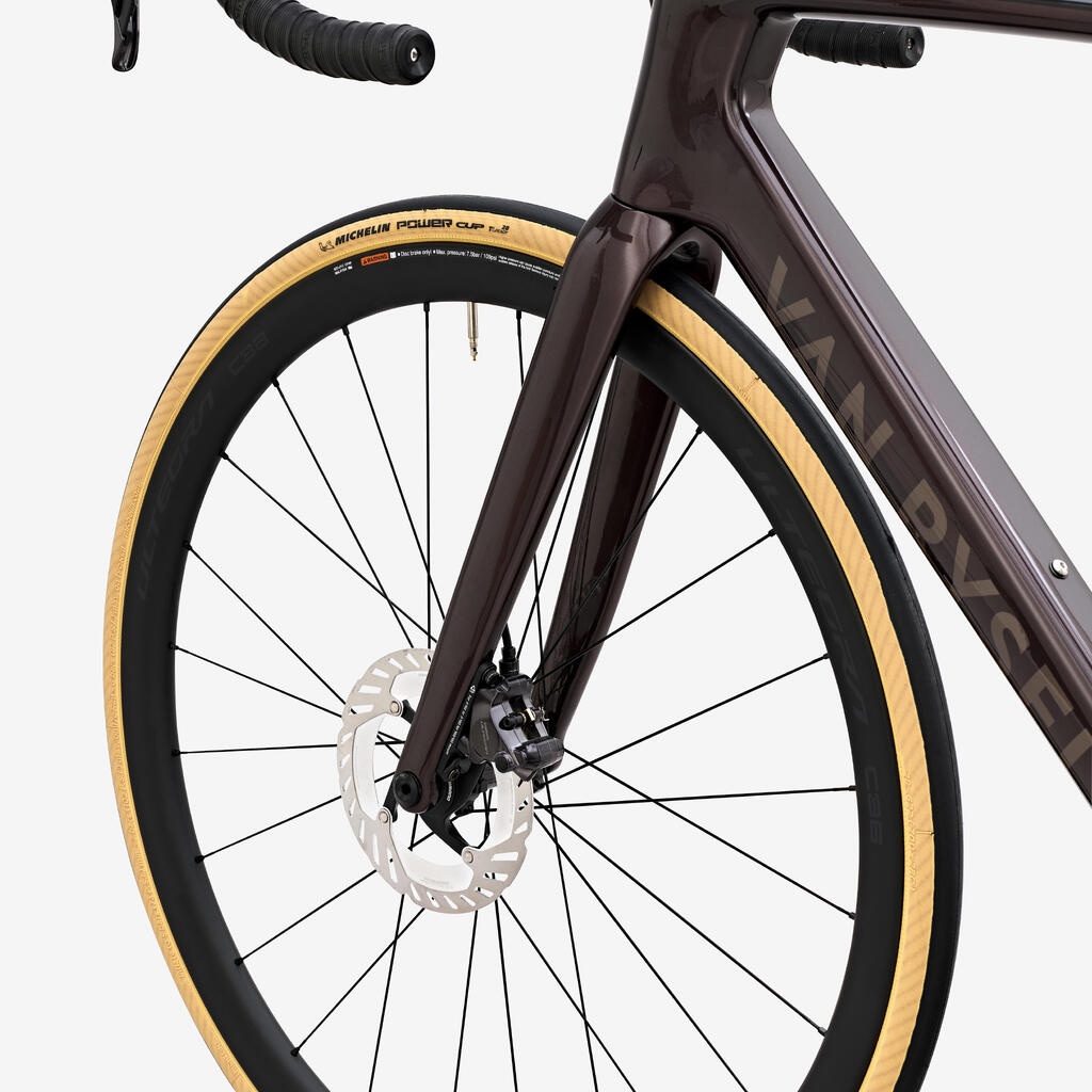 Šosejas velosipēds “RCR Pro Shimano Ultegra DI2”, jaudas sensors, sarkanbrūns