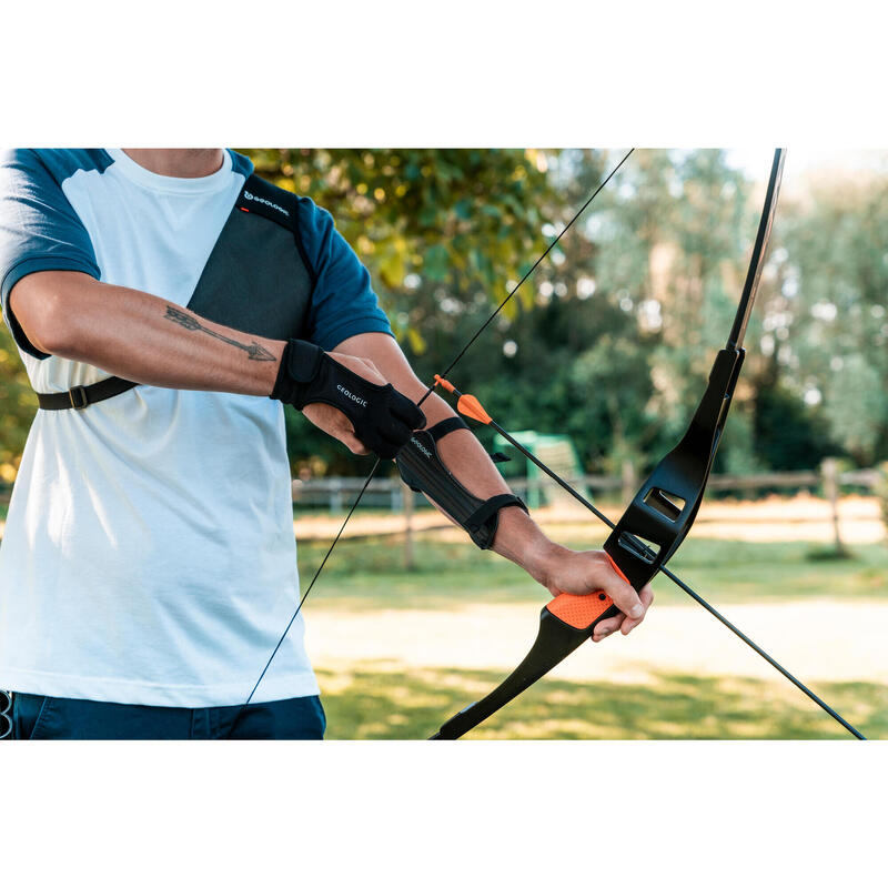 Guanto Da Tiro Con L'Arco ElToro Chestnut - In Pelle Con Rinforzi E Chiusura A Strappo